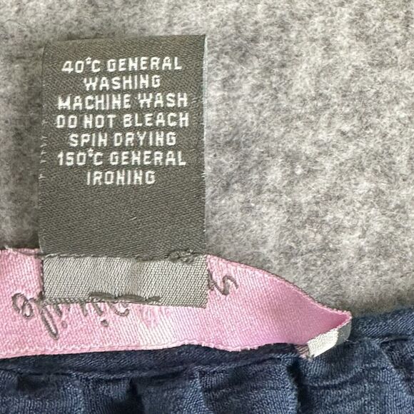 Olivia & Martin Woven Top Womens M Blue Embroidered Sleeves Boho Pullover Blouse - Picture 12 of 12